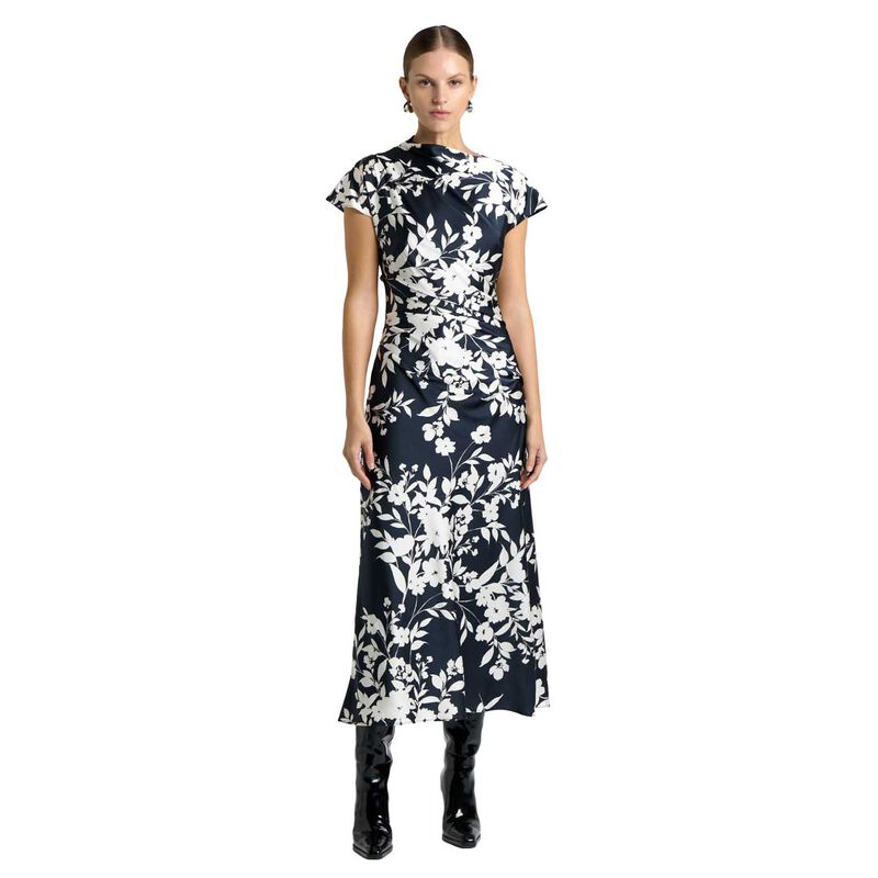 Cue Ink Stencil Floral Midi Dress image number 0